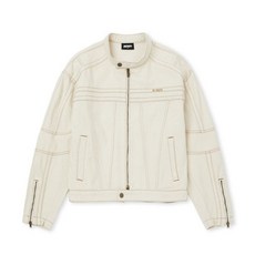 널디 공용 NY 데님 바이커 자켓 아이보리 PNES24JK0803