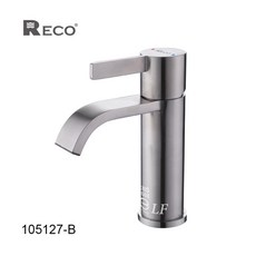 愛琴海廚房 美國RECO 105127-BK 黑色 105127-B 霧面鈦灰 面盆龍頭 SUS304不鏽鋼 LF無鉛, 不銹鋼霧面