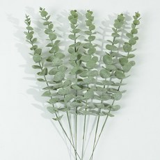 嗨購 42cm亞馬遜爆款金錢葉尤加利婚慶插花裝飾仿真單支綠植桉樹葉, 綠