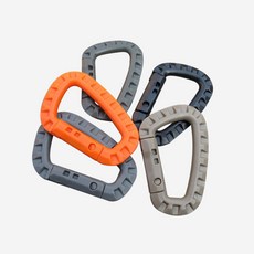 플라스틱 경량 카라비너 클립 D링 키링 캠핑 키홀더, 블랙