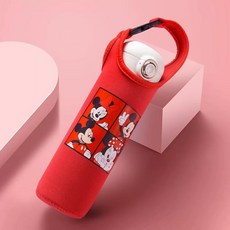보틀슬리브 보틀 휴대용물병 블랙 파우치 슬리브 일반형 400ml, N. 큰 빨간색 미니 마우스