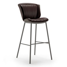 吧椅 家用 現代 簡約 鐵藝高腳凳 吧台椅, 詳見包裝, 詳見包裝, 深棕 75高 [槍灰色腳]