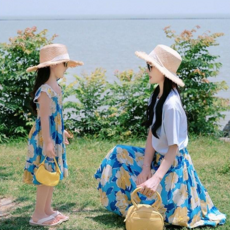 라움리에 엄마랑 딸 커플 모녀룩 썸머 플라워 원피스