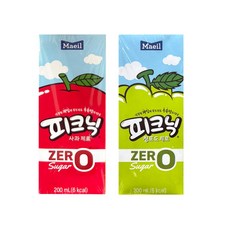 매일유업 피크닉 제로 200ml 사과12개+청포도12개 (총24팩), 24개