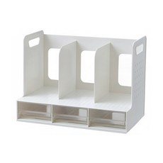 헤이하루 데스크 오거나이저 책꽂이 서랍, 1개, 북엔드 투명서랍