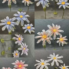 꽃포토존 플라워 데이지 웨딩 조화 포토존 입체 종이꽃, I. 개별 꽃 머리 3개