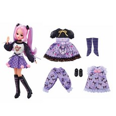 LICCA莉卡娃娃 暗黑酷洛米莉卡豪華服裝組DX，精緻服裝配件，角色扮演樂趣, 1個