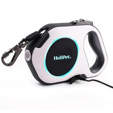 강아지 충전식 LED 꼬임방지 리드줄 산책줄, 화이트, 1개