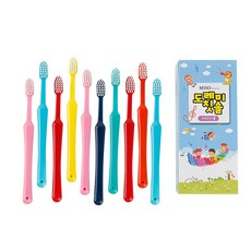 미소덴탈 도레미칫솔 3세-10세 어린이 아동 유아 치과칫솔, 랜덤 발송, 10개입, 1세트