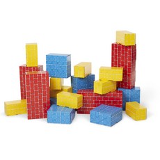Melissa & Doug 점보 골판지 블록 40개 세트 유아용 경량 몬테소리 학습 완구, 혼합색상