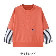Combi mini 兒童長袖上衣 船錨拼接假兩件款