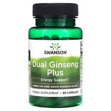 스완슨 인삼 플러스 듀얼 진성 아슈와간다 가시오가피 캡슐 60정, 1, 60 CAPSULES