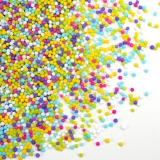 Joyvitas 스프링클 데코 장식 먹을 수 있는 흰색 진주 설탕 케이크 장식용 사탕 컵케이크 토퍼 150g5.29oz 믹스 베이킹 부활절 웨딩 파티 크리스마스 용품, 부활절 무지개 논파레일, 150g, 1개