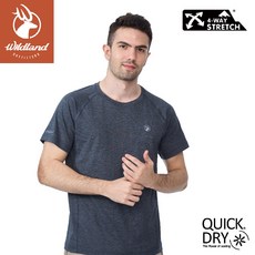 Wildland 荒野 男 彈性圓領機能上衣 抗菌