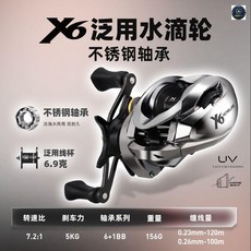 哈斯達 X6 泛用水滴輪 半陶瓷軸承 遠投 防炸線, 1個, X6泛用版【泛用遠投輪】,右手型