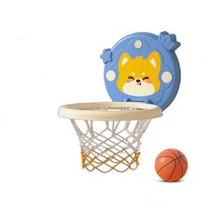 可愛獅子造型兒童籃球框 壁掛式投籃玩具 可調節高度, 藍色-小狗, 1個
