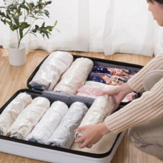 이불 겨울옷 패딩 정리 여행용 진공 압축팩 이불 의류 진공팩 옷압축 파우치 4종, 대형
