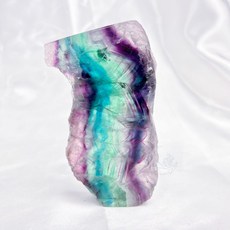 螢石片 砂糖感山形千層 帶彩虹光 (附支架), 1個