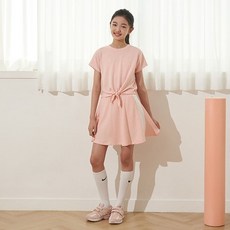 요가피기 YP40322 리본 테리 숏 슬리브 코랄쉐도우