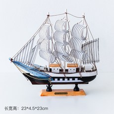 CONFECTION 木質帆船模型擺件 居家裝飾擺飾, 黑色棕底铁链白帆白柱长城款带灯