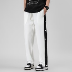 寬鬆學生直筒籃球褲 全開排扣運動長褲 高街休閒褲 男款團體服