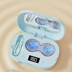 HULULU 무선 UV 살균 듀얼 초음파 렌즈 세척기, 1개, 블루