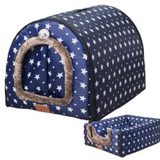 대형견 하우스 실내 개집 특대형 강아지 겨울 방한 보온 집 지붕, 9. 커튼 블루스타 S 38x32x27, 1개