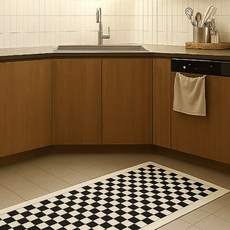 유즈홈 흡수빠른 주방 발매트 발판, 모던체크, 1개