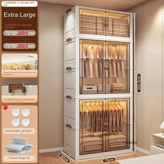 현대 가정용 수납 로커 미니멀리스트 옷장 심플 접이식 침실 가구 조립, 06 A 75cm-2cabinet 1box