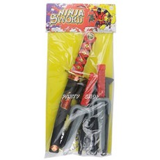 忍者武器道具組 萬聖節角色扮演配件 兒童變裝玩具, 1個, 紅, 紅