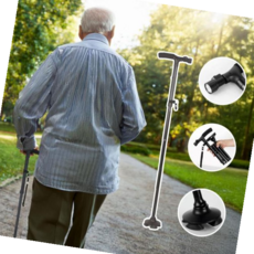 의료용지팡이 제이킨 접이식 지팡이 초경량 LED 4발 노인 어르신, 접이식지팡이