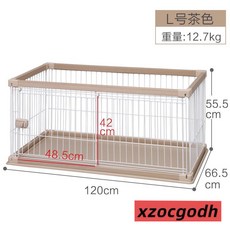 茶言 愛麗絲狗籠室內中型小型犬愛麗思狗圍欄帶厠所寵物狗狗法鬥柯基犬, 茶色, 1個