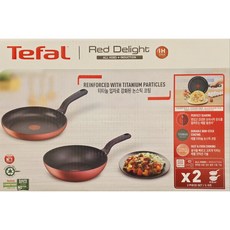 테팔 인덕션 딜라이트 프라이팬 세트 2개, 레드, 프라이팬 28cm + 볶음팬 28cm, 1세트
