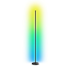 나노리프 플로어 램프 스마트 조명 장스탠드 LED 스탠드 거실등 무드등 뮤직반응 앱조정 감성 네온 게이밍조명, 블랙