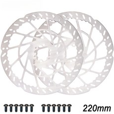 ZTTO 2.3mm 두꺼운 MTB 전자 자전거 자전거 디스크 브레이크 로터 스테인레스 스틸 160mm 180mm 203mm 220m, 02 2.3x220mm disc 2pcs