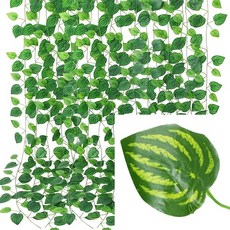 인테리어소품 인조 식물 인공 녹색 니트릿 DIY 등나무 장식 홈 정원 잎 덩굴 파티 데코, 01 10M (5 String), D