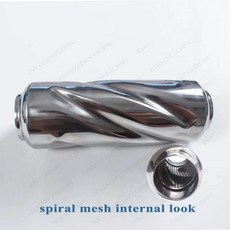 성능 배기 공명기 입구 출구 머플러 나선형 표면 시스템 자동차, 1개, 1. Spiral Surface D