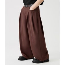 매장정품 트릴리온 TRILLION 더블 인버티드 턱 와이드 팬츠 [브라운] TRSPT34BR 140073