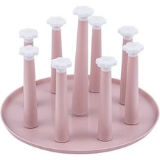 윤별 주방 플라워 컵걸이 머그 홀더, 핑크, 1개