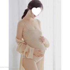 셀프 만삭촬영 임산부 니트 바디수트 의상 주수사진 점프수트 (가디건포함)