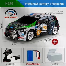 미니드리프트RC카 마이크로rc카 무선 조종 원격 알씨카 레이싱 4륜 2.4G, K989 1B Foam Box