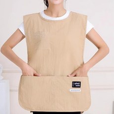 주간 보호 센터 요양 보호사 입는 앞치마 턱받이 어르신 봉사 김장 요양사 요양원 노인용 식사용 환자용, 밀리터리 그린