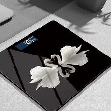 新款家用體重精準智能減肥瘦身充電人體卡通電子秤女生宿捨成人, 天鵝,電池, 1個