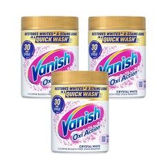 Vanish Oxi Action Crystal White洗衣粉，快速去漬，恢復潔白，30分鐘速效, 3個