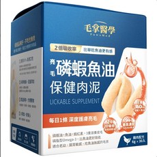 毛掌醫學 亮毛磷蝦魚油 保健肉泥 犬貓適用, 6g, 30個, 皮膚/毛髮健康
