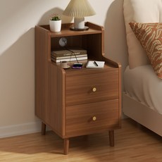 뷔이위이 협탁 침대 거실 쇼파 옆 사이드 테이블, 1개, 호두색-30CM