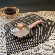 韓式迷你煎蛋早餐鍋 麥飯石色不沾平底小煎鍋, 1個, 12cm粉紅帶蓋（瓦斯單用),默認項