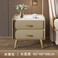 침실서랍장 침대서랍장 안방 예쁜 모던 침실인테리어 데코라인서랍장, 베이지색45cm수입소나무+석판상판+극세사가죽