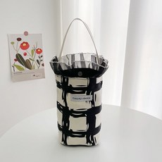 飲料提袋雙杯 雙杯飲料袋 飲料杯提袋 環保飲料袋 雙杯提袋 兩杯飲料袋 帆布飲料袋 雙享杯袋 原創, 黑色蕾絲水杯包, 1個