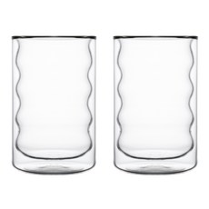 도노본 이중 내열 유리컵 홈카페 버블 머그컵 370ml 2개, 투명